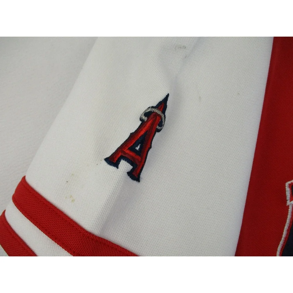 Nike Baseball Jersey Kids XL Red Los Angeles Angels Embroidered Button Up